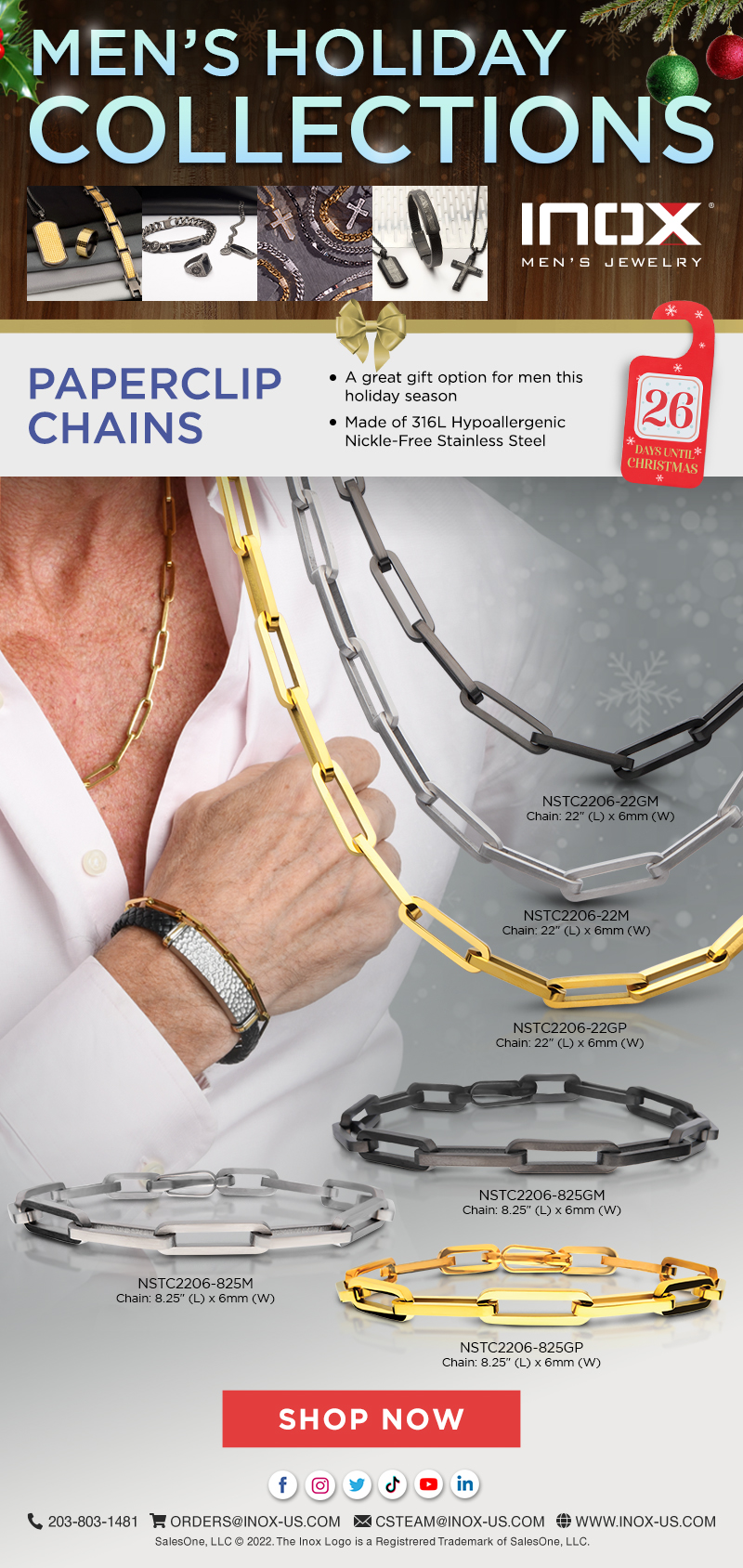 INOX Paperclip Chains - Great Gift Option this Holiday season.