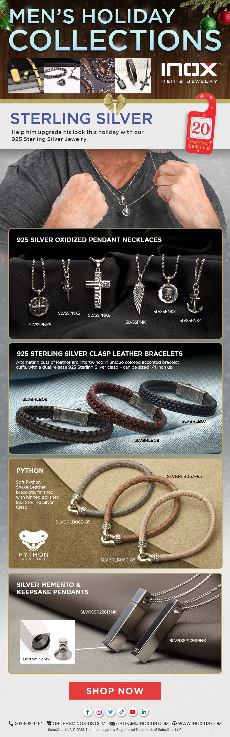 Sterling Silver Jewelry - Men's Holiday Collection from INOX