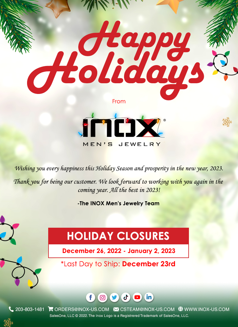 Happy Holidays from all of us at INOX Men's Jewelry!