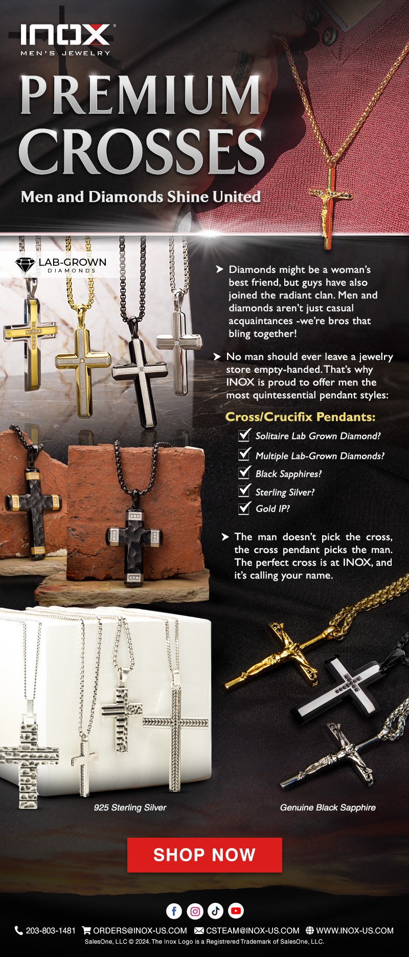 Premium Men's Crosses - Jewelry Gift Ideas this Easter